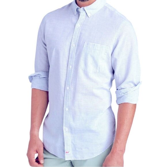 Vineyard Vines Men’s Slim Fit Kenepa Stripe Murray Long Sleeve Shirt Size Small - Picture 3 of 8